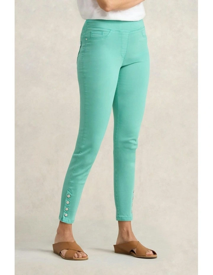 7/8th Button Detail Bengajean in Mint image 3