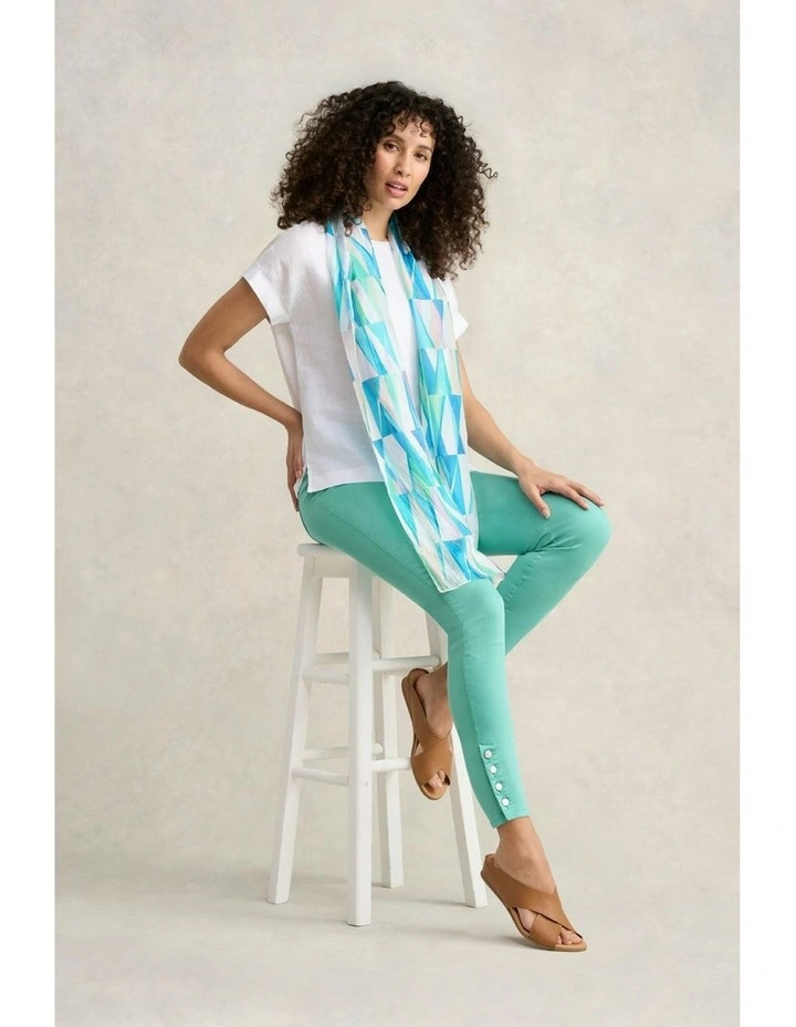 7/8th Button Detail Bengajean in Mint image 6