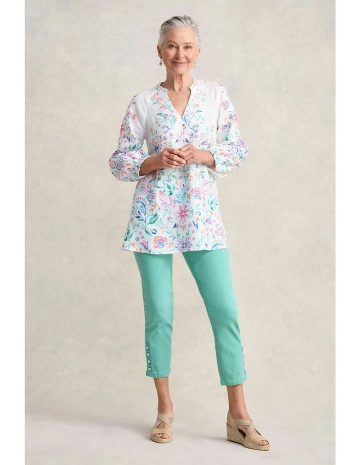 7/8th Button Detail Bengajean in Mint image 7