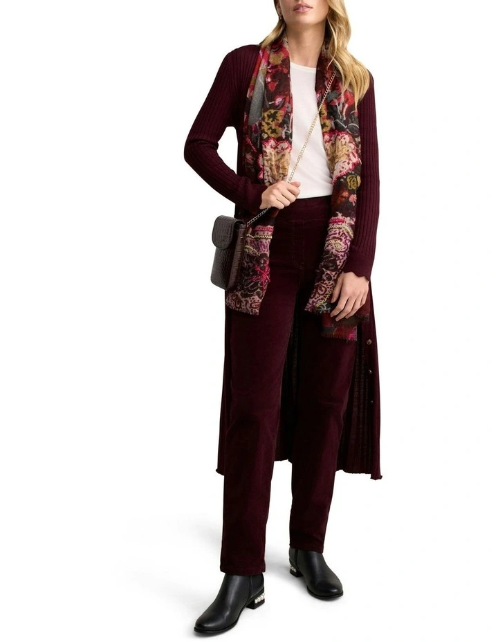 Bengajean Cord Straight Leg Pant in Burgundy image 2