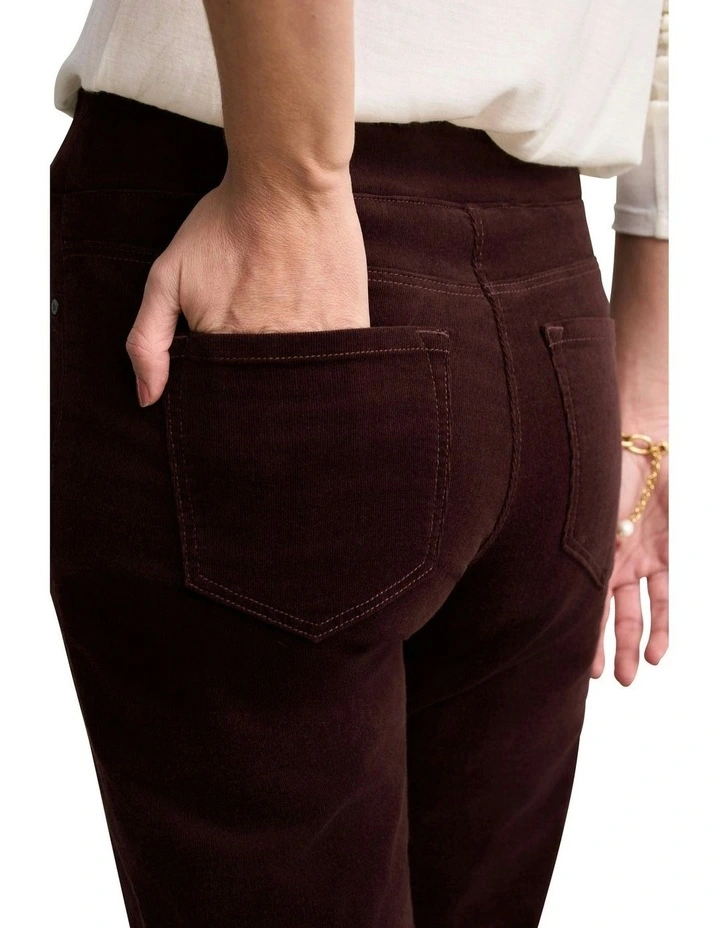 Bengajean Cord Straight Leg Pant in Burgundy image 3
