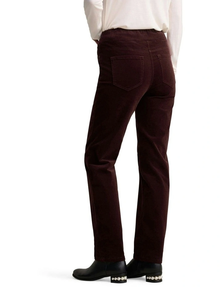 Bengajean Cord Straight Leg Pant in Burgundy image 4