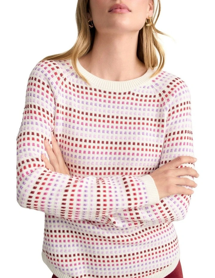 Organic Cotton Jumper in Red Multi Dot image 1