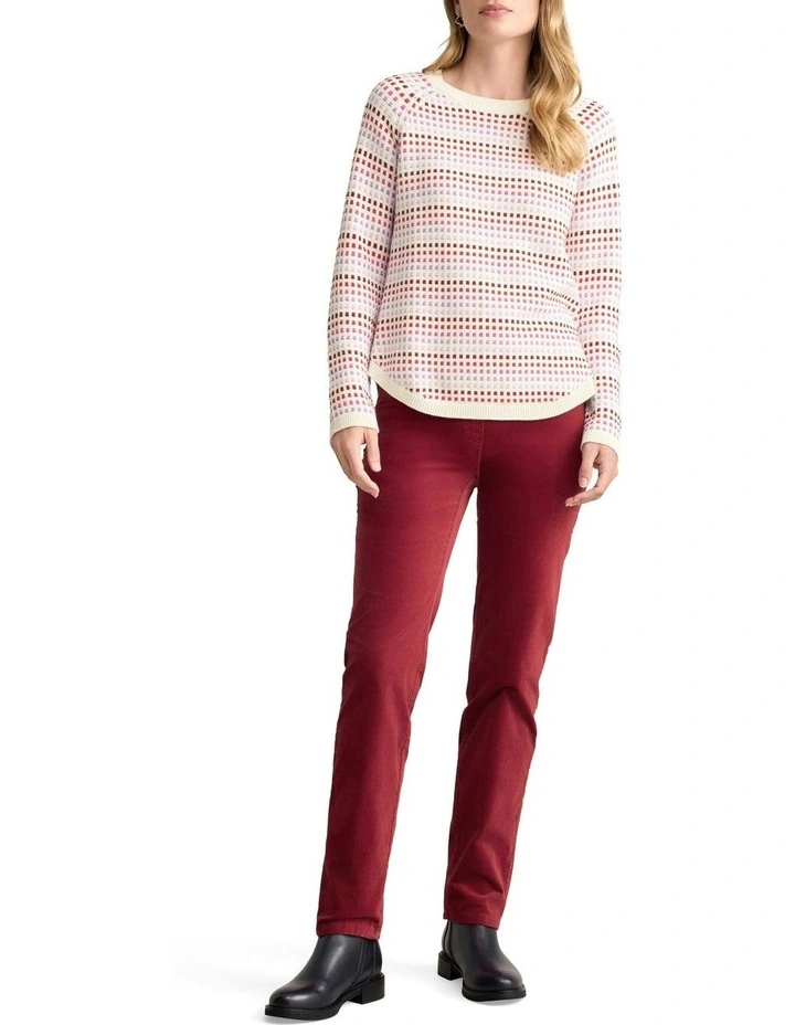 Organic Cotton Jumper in Red Multi Dot image 2