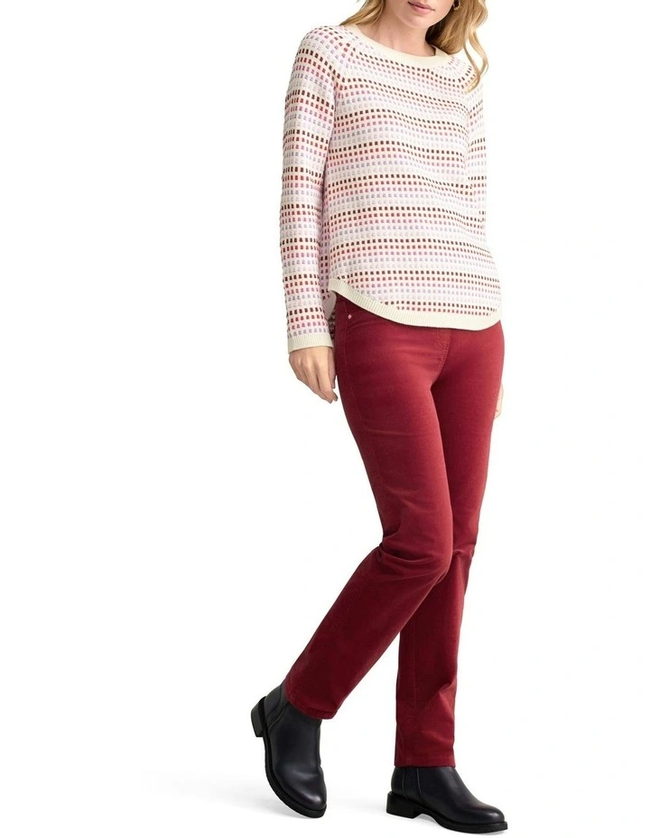 Organic Cotton Jumper in Red Multi Dot image 3