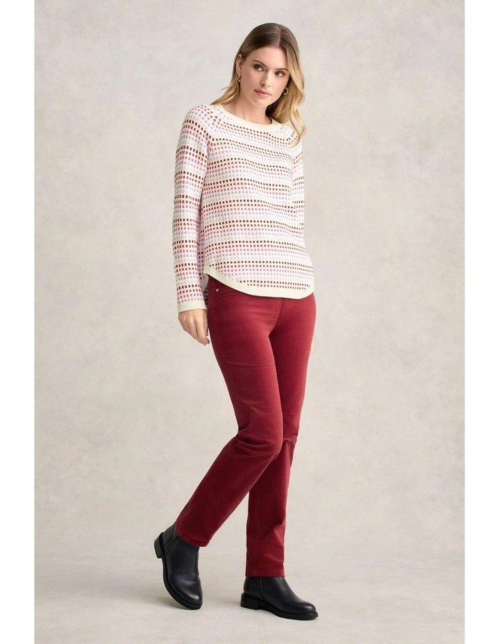 Organic Cotton Jumper in Red Multi Dot image 3