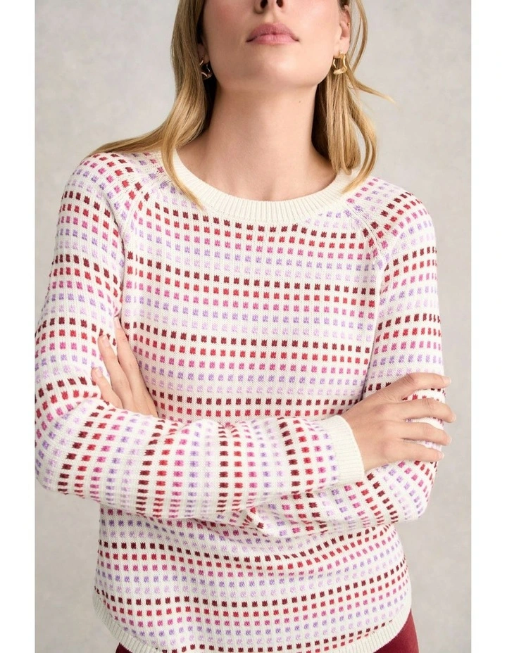 Organic Cotton Jumper in Red Multi Dot image 4