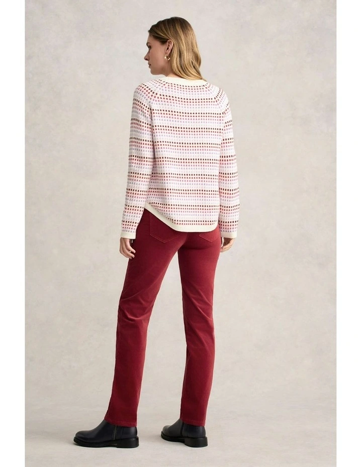 Organic Cotton Jumper in Red Multi Dot image 5