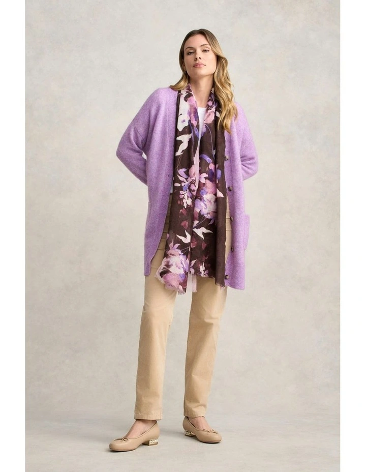 Button Through Mohair Cardigan in Violet image 3