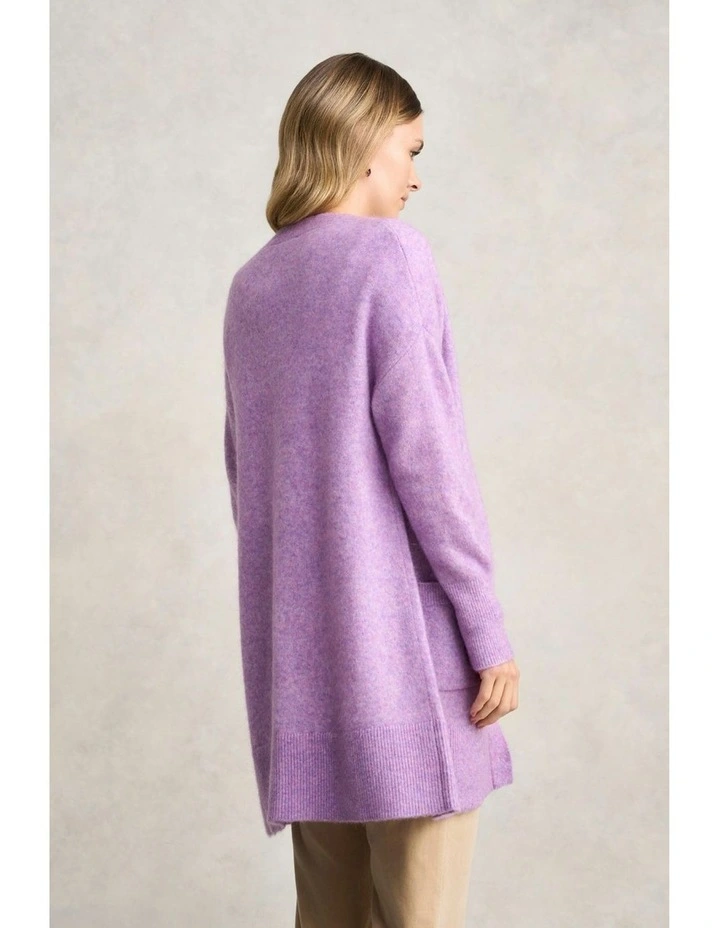 Button Through Mohair Cardigan in Violet image 6