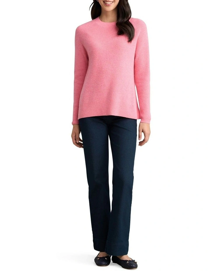 Wool Rib Knit in Pink White Marle image 2