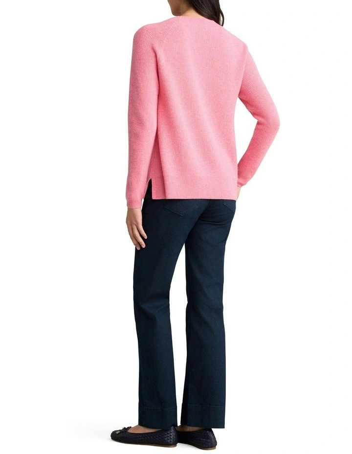 Wool Rib Knit in Pink White Marle image 4
