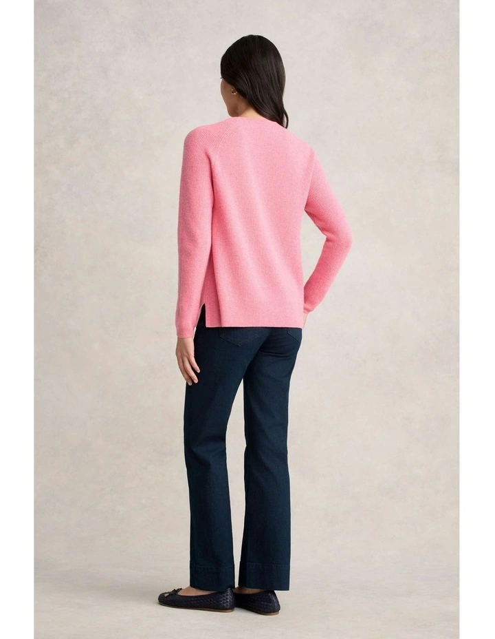 Wool Rib Knit in Pink White Marle image 5