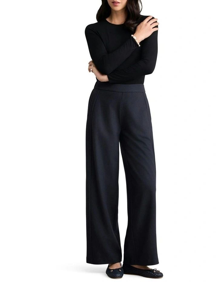 Boiled Wool Wide Leg Pant in Steel Grey image 1