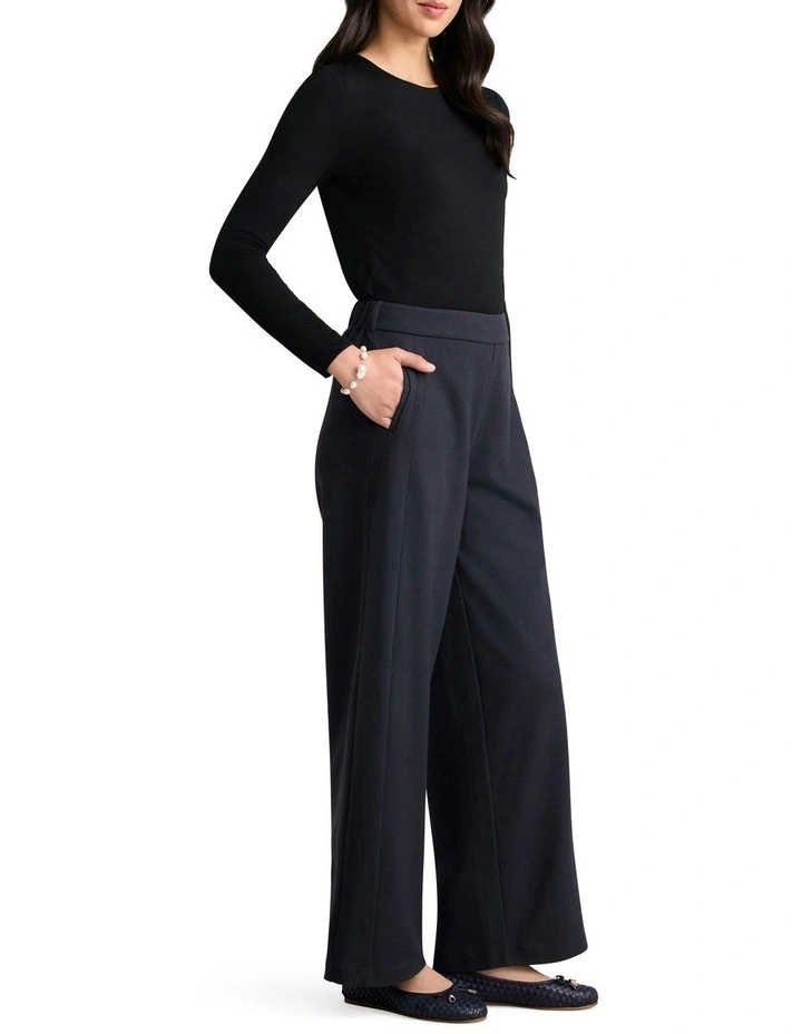 Boiled Wool Wide Leg Pant in Steel Grey image 2