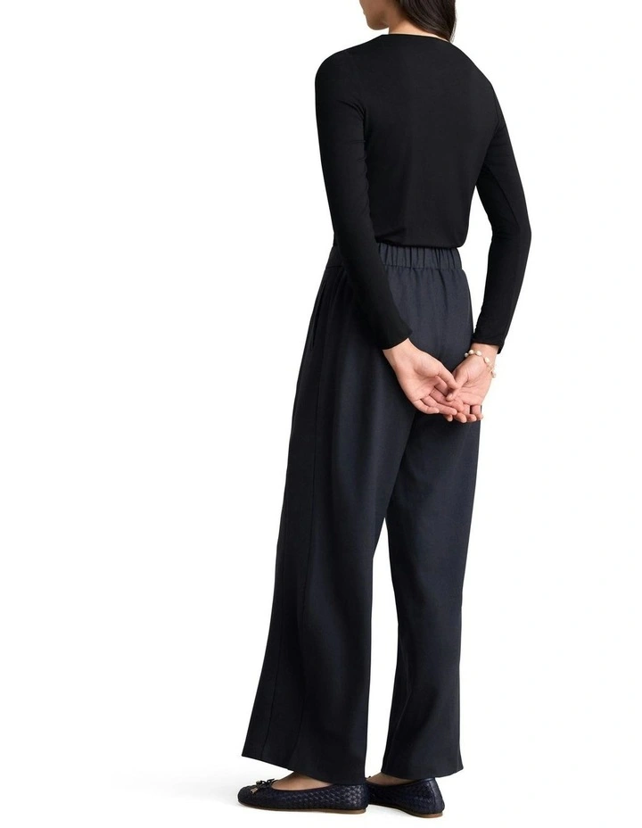 Boiled Wool Wide Leg Pant in Steel Grey image 4