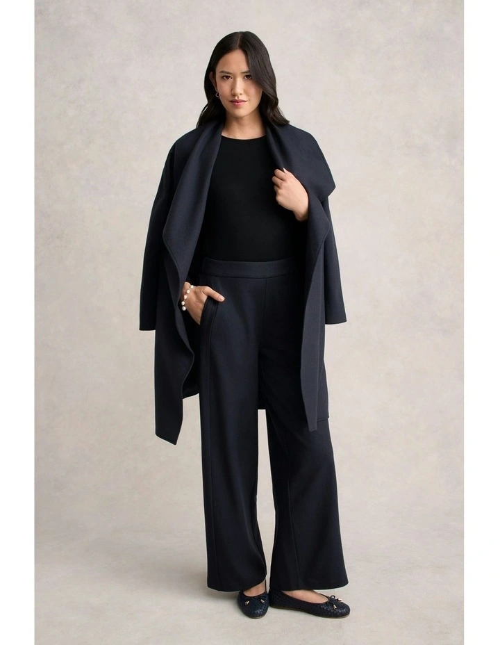 Boiled Wool Wide Leg Pant in Steel Grey image 5