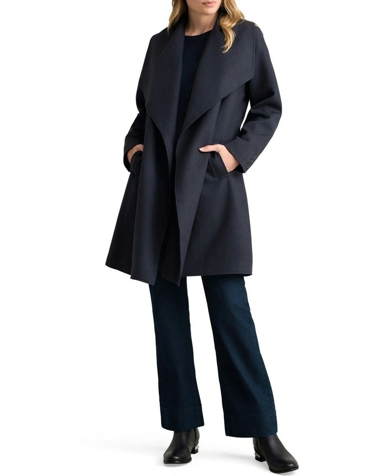 Wool Coatigan in Steel Grey image 1