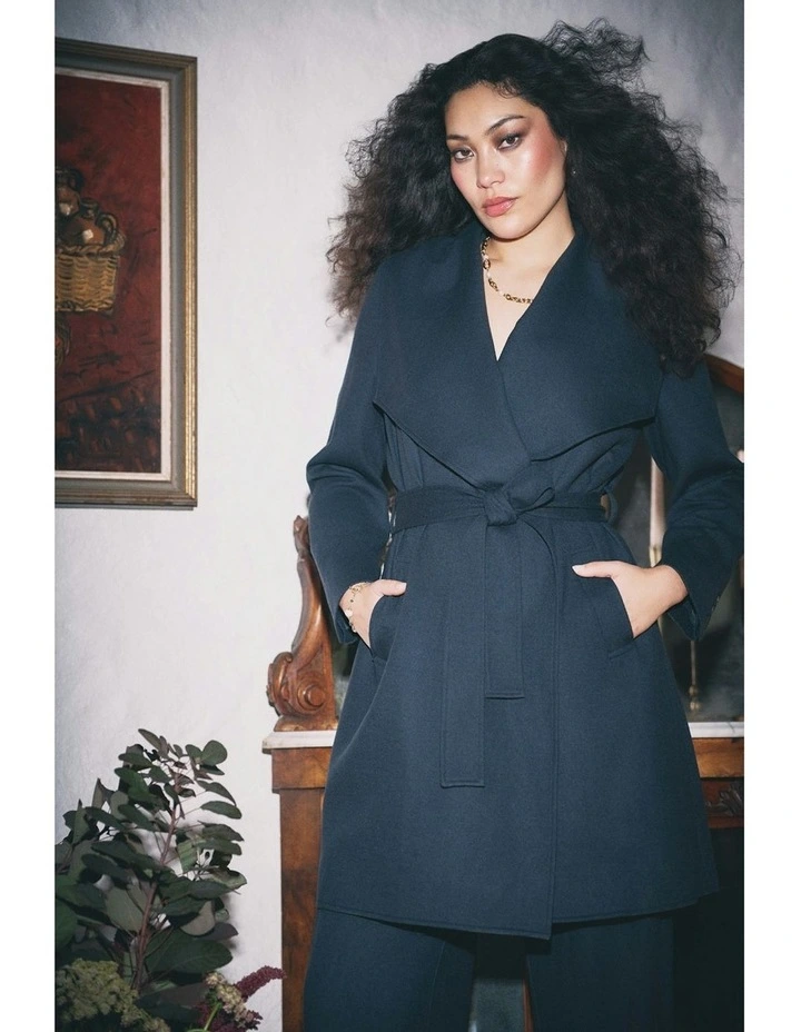 Wool Coatigan in Steel Grey image 2