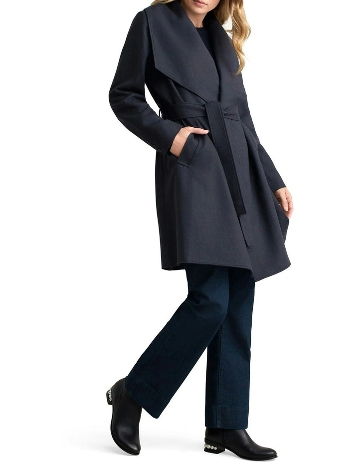 Wool Coatigan in Steel Grey image 3