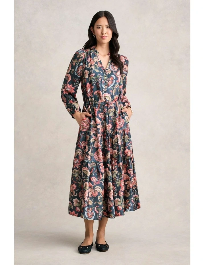 Printed Jacquard Dress in Tapestry Print image 1