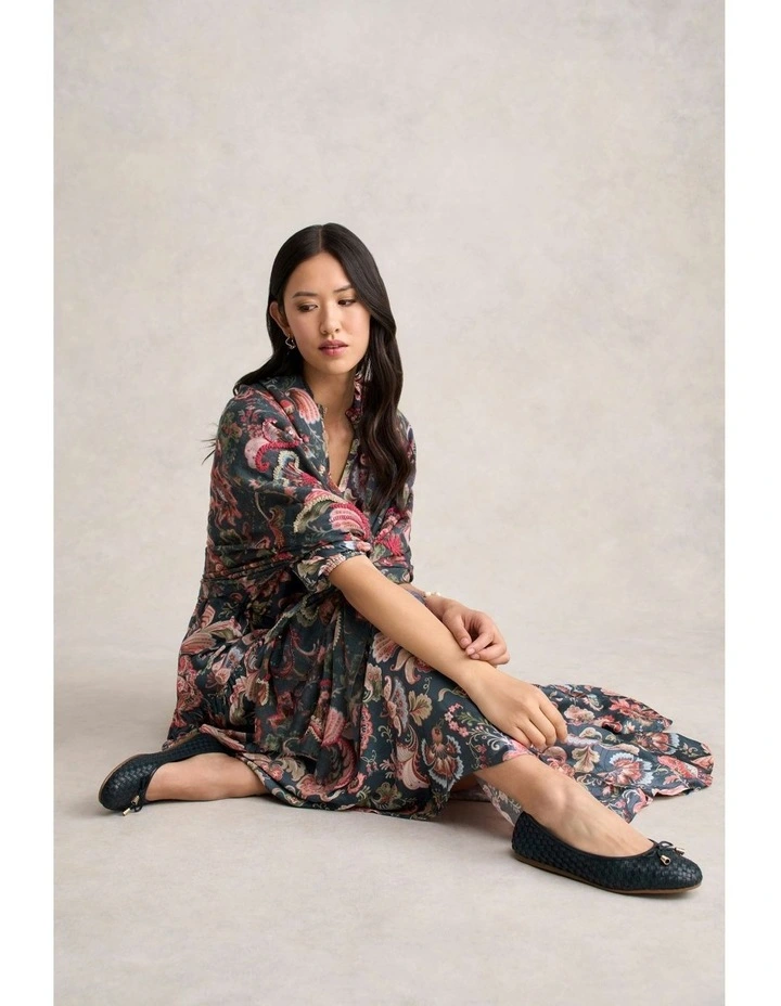 Printed Jacquard Dress in Tapestry Print image 6
