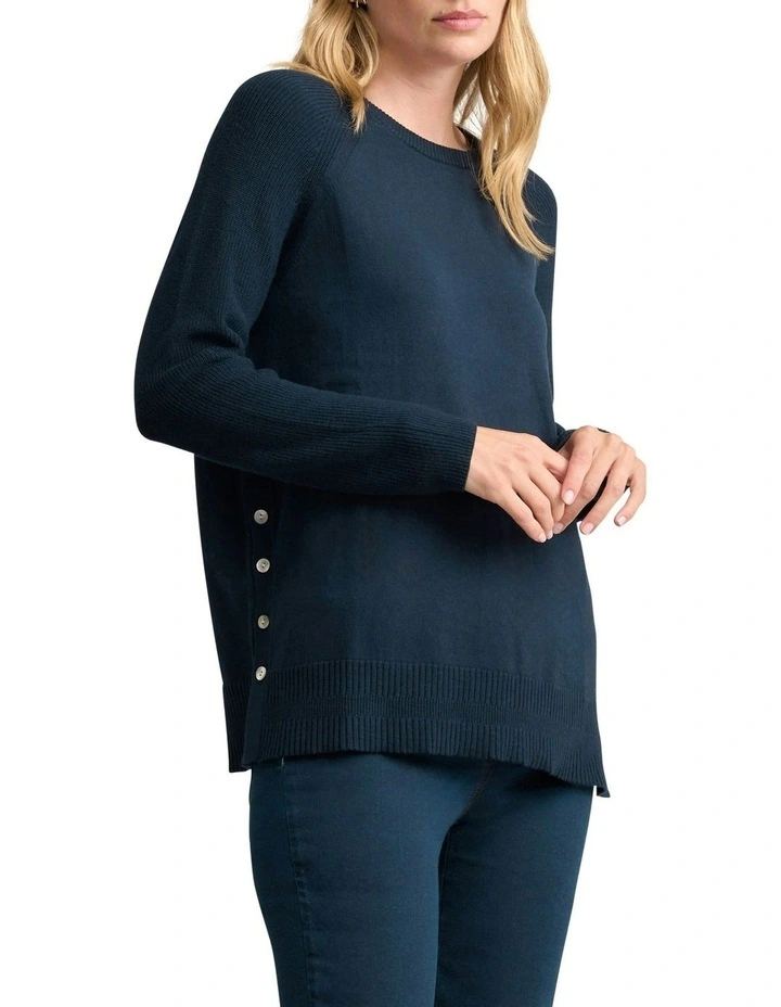 Button Side Detail Jumper in Ink image 3