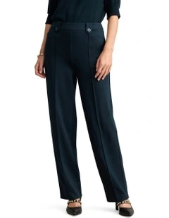 Wide Leg Ponte Pant in Ink