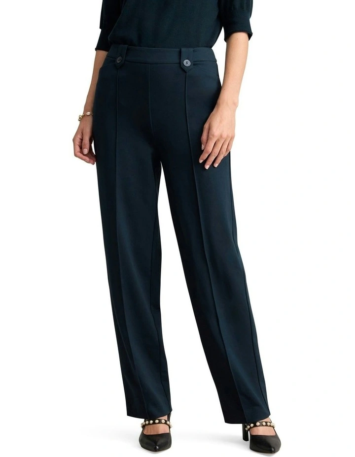 Wide Leg Ponte Pant in Ink image 1