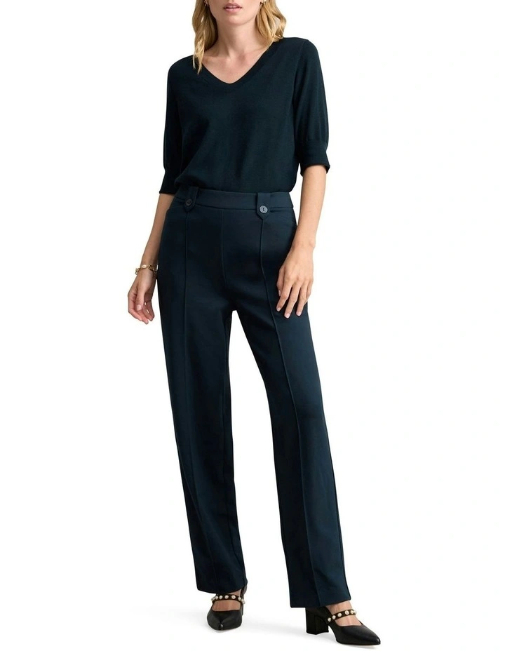 Wide Leg Ponte Pant in Ink image 2