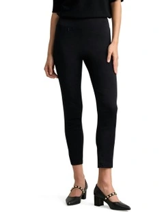 Zip Detail 7/8th Pant in Jet Black