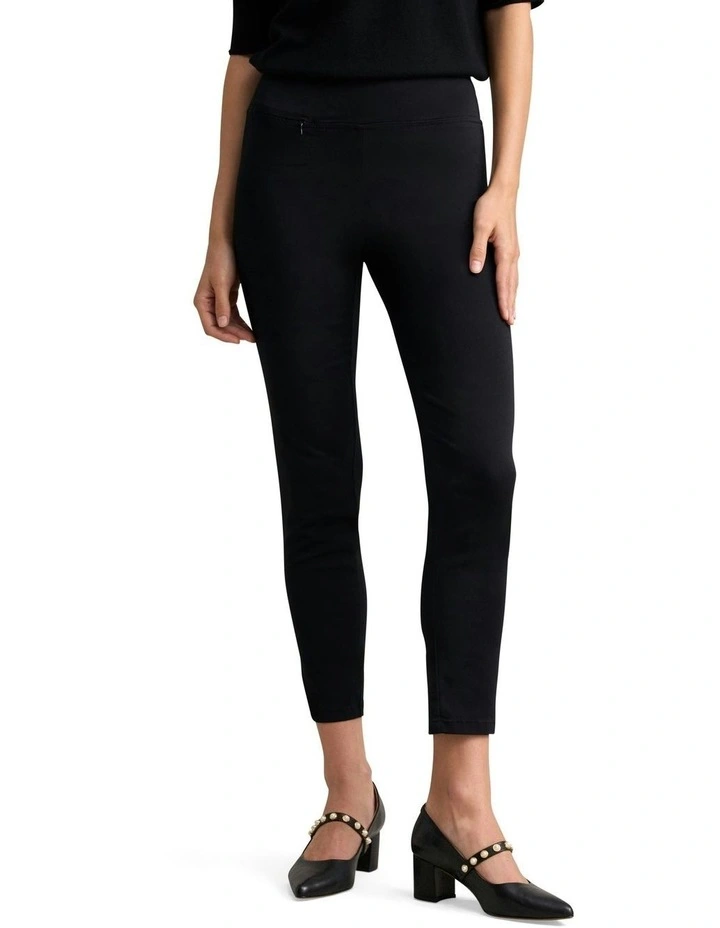 Zip Detail 7/8th Pant in Jet Black image 1