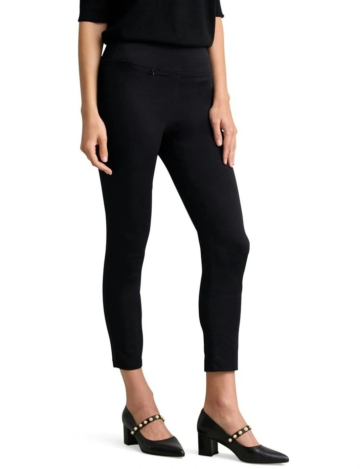 Zip Detail 7/8th Pant in Jet Black image 3