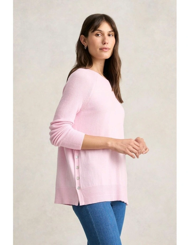 Button Side Detail Jumper in Ice Pink image 2