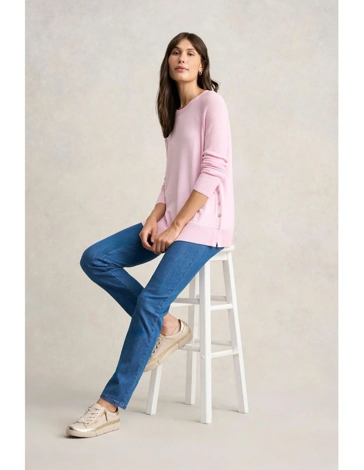 Button Side Detail Jumper in Ice Pink image 5