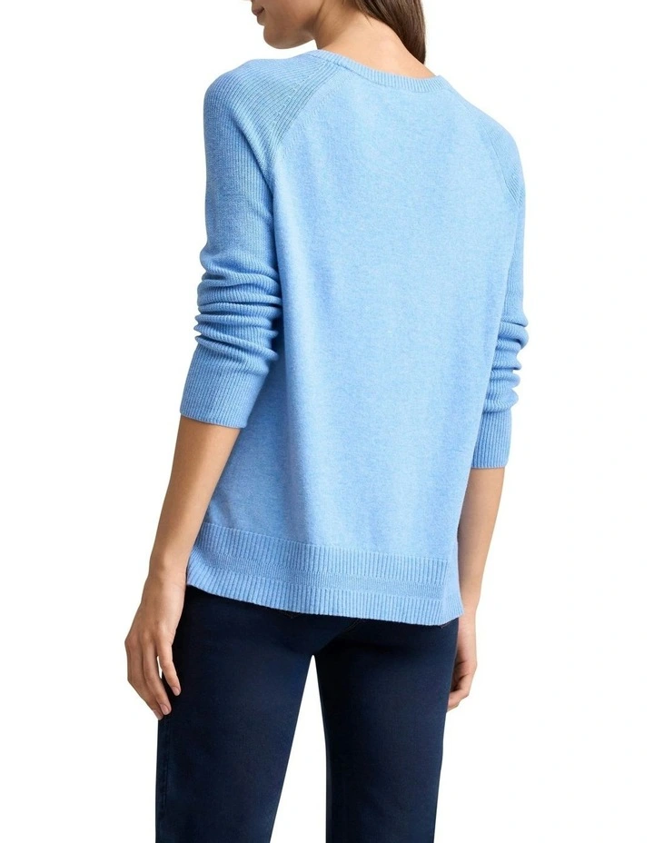 Buton Side Detail Jumper in Bluebell Marle image 5