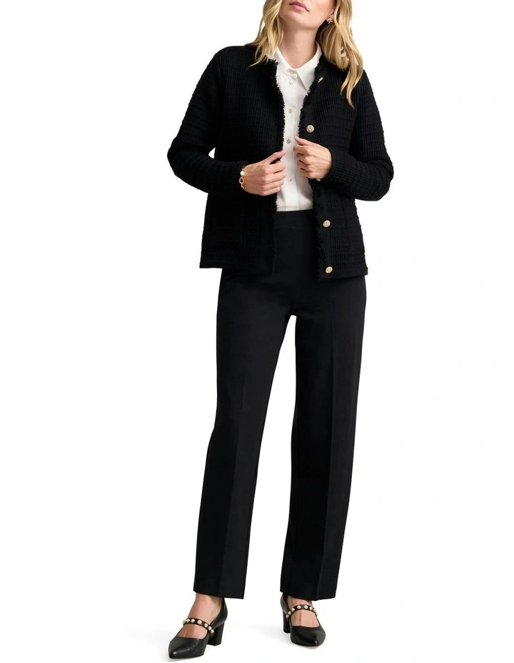 Tweed Knit Jacket in Black image 2