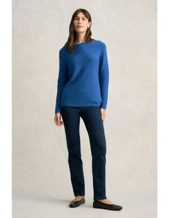 Purl Cotton Jumper in Klein Blue