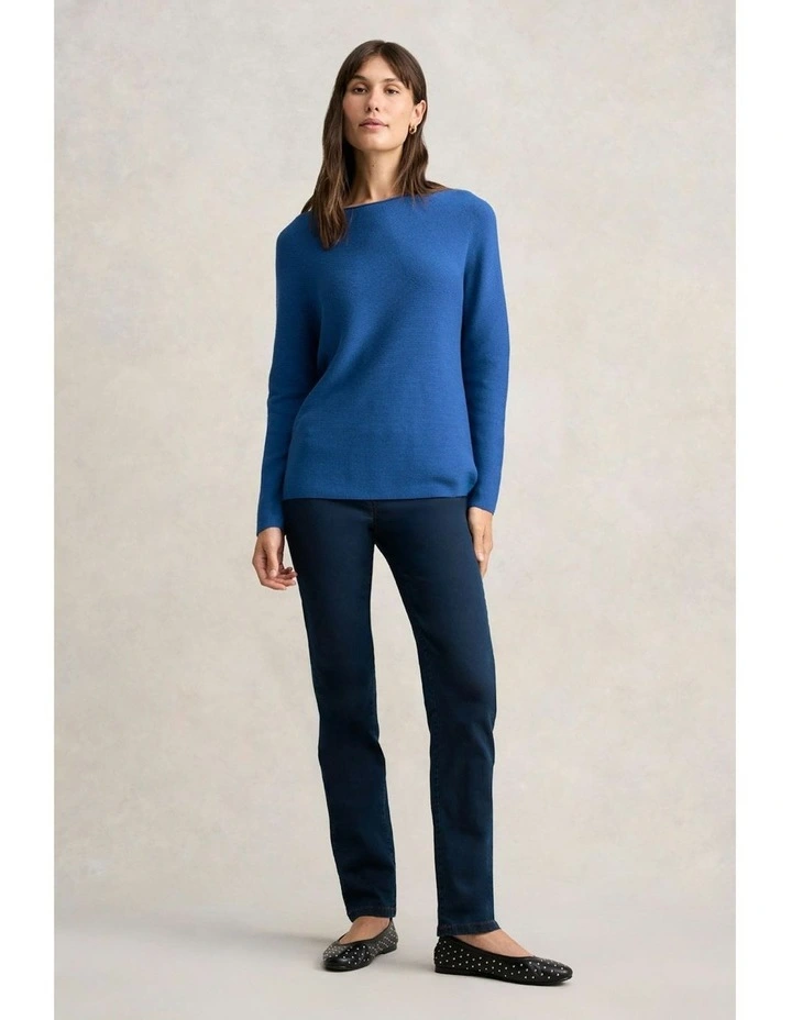 Purl Cotton Jumper in Klein Blue image 1