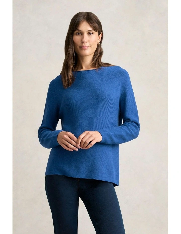 Purl Cotton Jumper in Klein Blue image 2