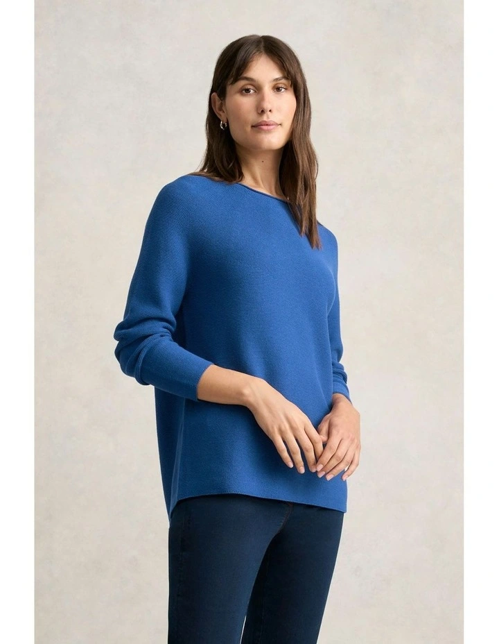 Purl Cotton Jumper in Klein Blue image 3