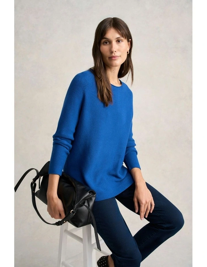 Purl Cotton Jumper in Klein Blue image 5