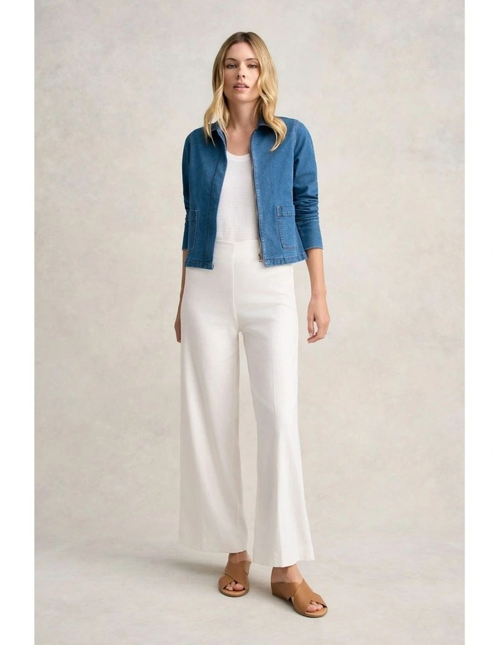 Cropped Denim Jacket in Dark Denim image 5