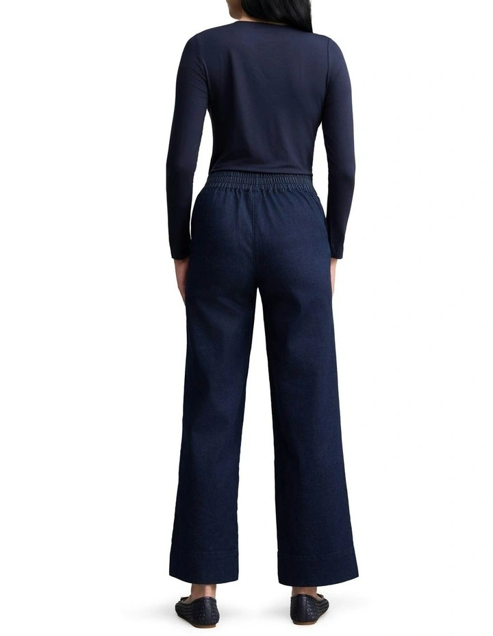Wide Leg Tailored Jeans in Dark Denim image 4