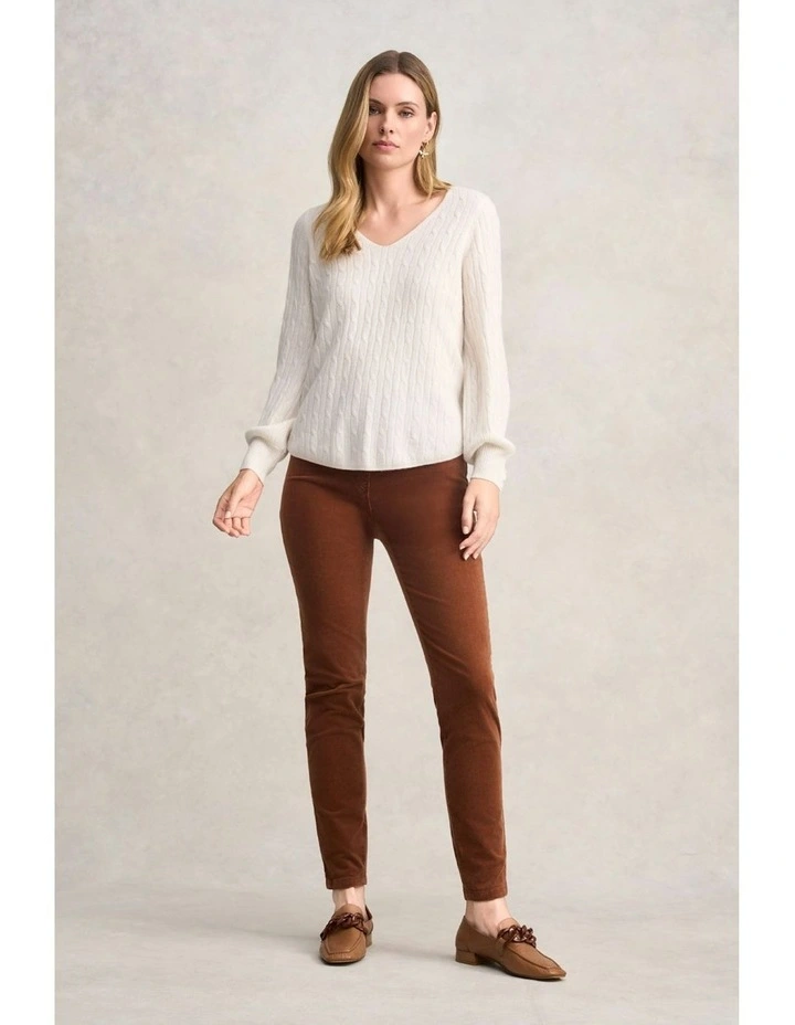 Cashmere Blouson Sleeve Jumper in Cream image 3