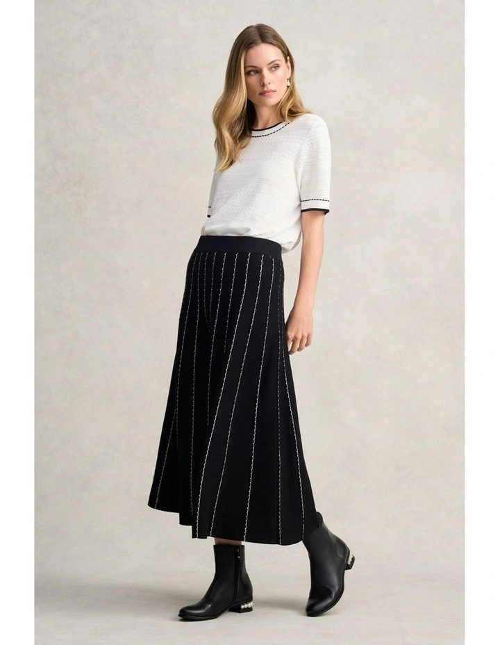 Knit Midi Skirt in Black image 5