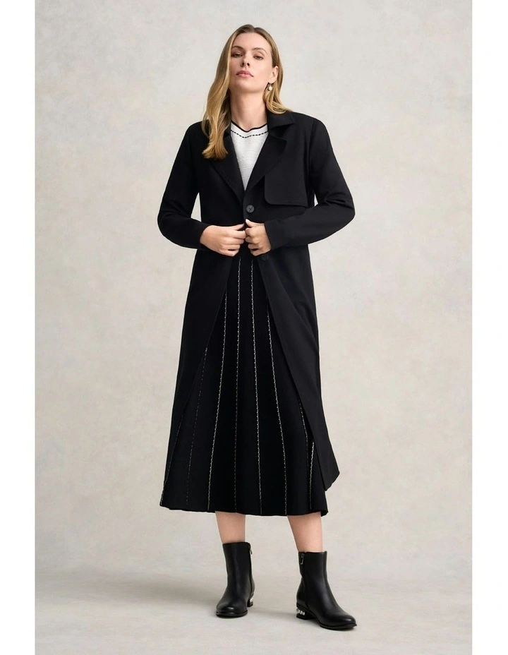 Ponte Trench Coat in Black image 1