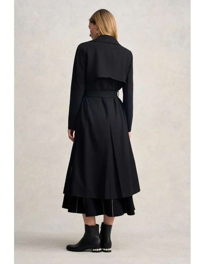 Ponte Trench Coat in Black image 5