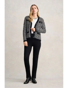 Tape Yarn Cardigan in Black Multi