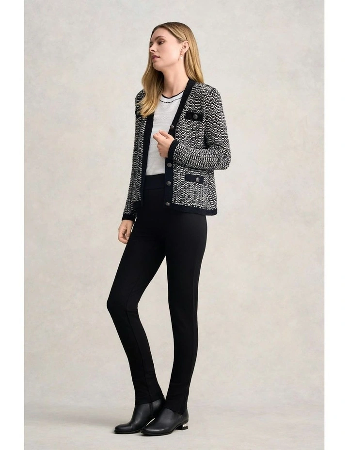 Tape Yarn Cardigan in Black Multi image 2